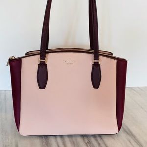 Kate Spade New York Monet Rose Smoke Leather Large Compartment Tote WKR00380